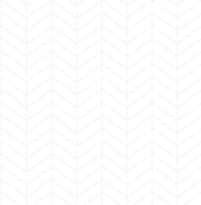 Bison Off White Herringbone Wallpaper