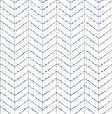 Bison Navy Herringbone Wallpaper with Rustic Geometric Herringbone Pattern - Chesapeake 3118-25096