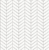 Bison Taupe Herringbone Wallpaper with Geometric Chevron Pattern - Chesapeake 3118-25097