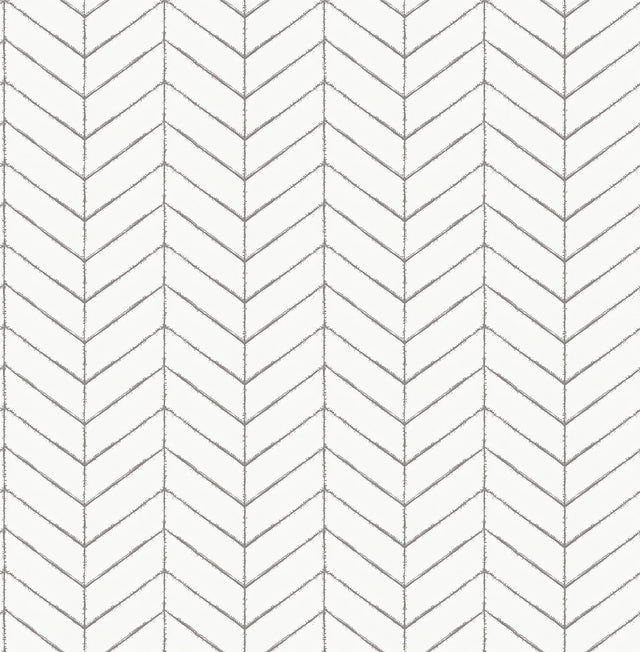 Bison Taupe Herringbone Wallpaper with Geometric Chevron Pattern - Chesapeake 3118-25097