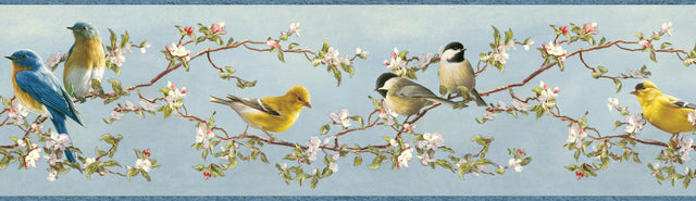 Songbird Multicolor Floral Trail Wallpaper