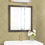 Brandi Yellow Metallic Faux Tile Wallpaper with Vintage Graphic Tile Motif - Chesapeake 3119-13093
