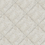 Brandi Grey Metallic Faux Tile Wallpaper with Vintage Tin-Inspired Tile Pattern - Chesapeake 3119-13094