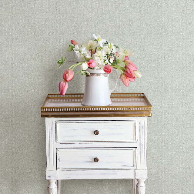 Waylon Light Blue Faux Fabric Wallpaper with Woven Texture - Chesapeake 3119-13526