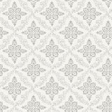 Wynonna Light Grey Geometric Floral Wallpaper with Country Botanical Geometric Motif - Brewster 3119-13531