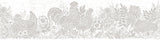 Parton Light Grey Chicken Wallpaper Border with Country Block-Print Motif - Chesapeake 3119-13554B