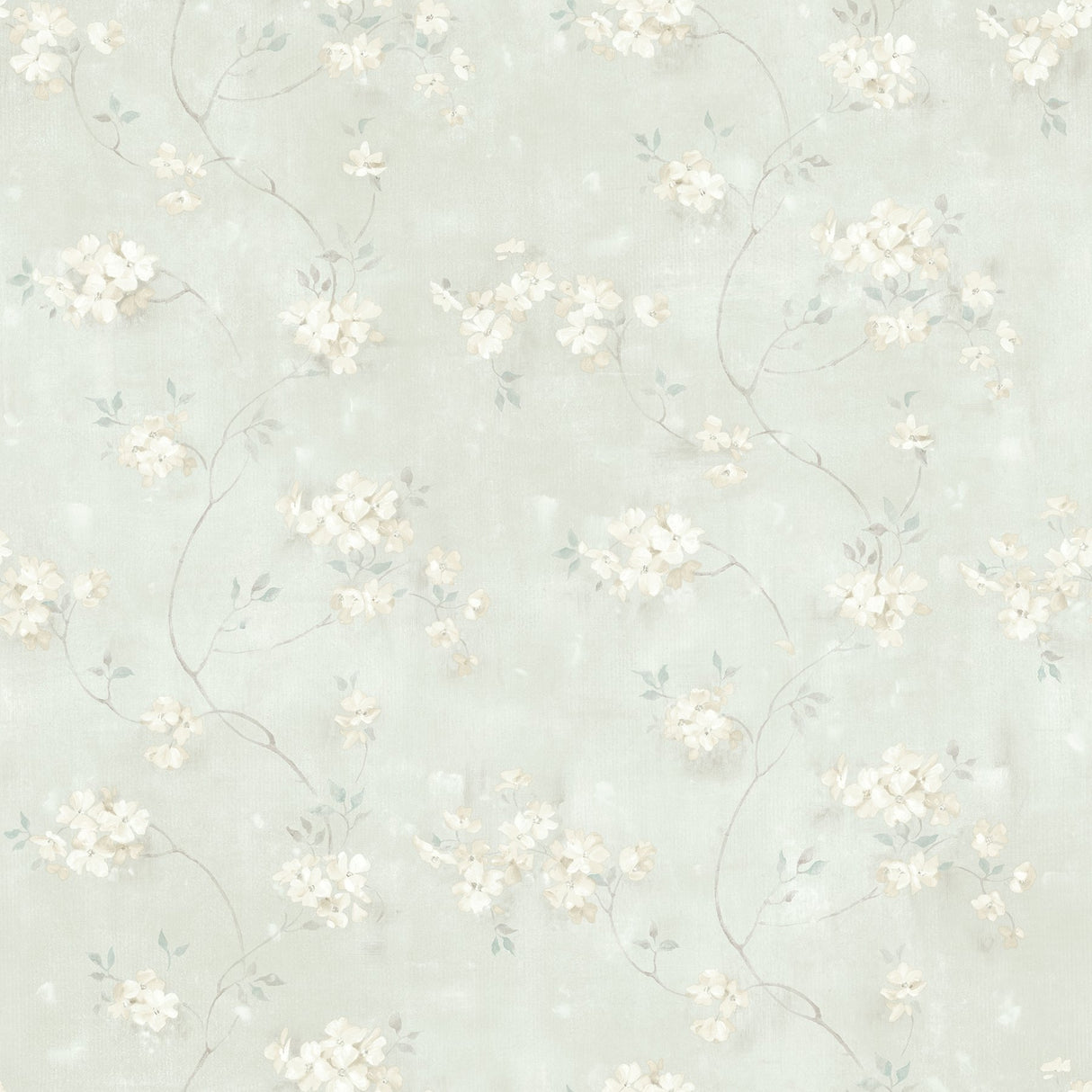 Braham Teal Floral Trail Wallpaper with Country Botanical Floral Pattern - Chesapeake 3119-441013
