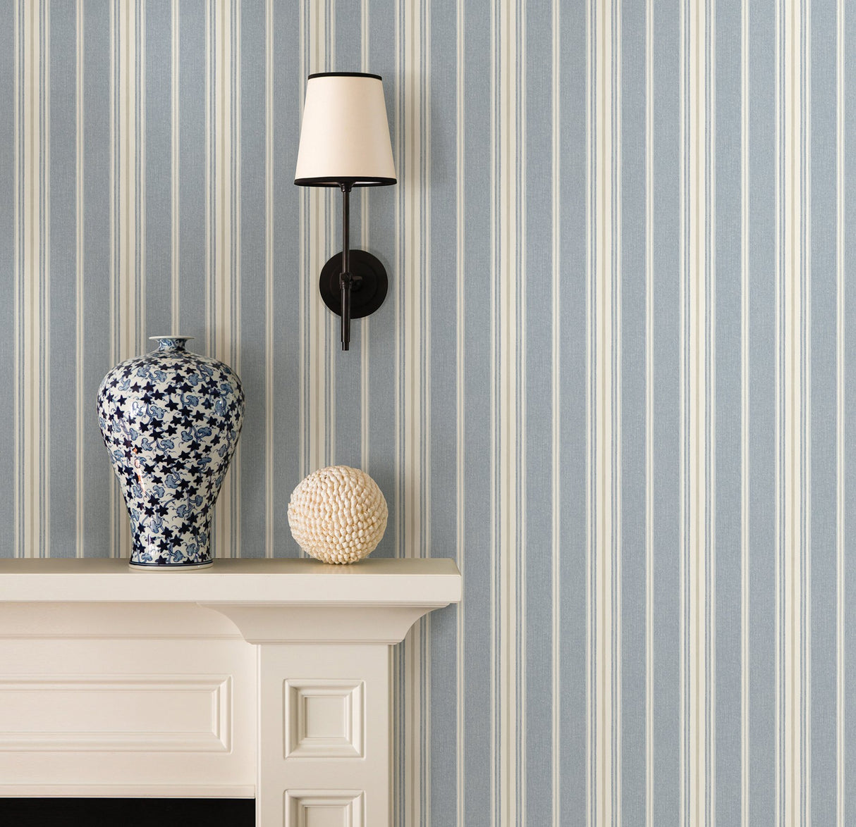 Cooper Denim Stripe Wallpaper with Country Stripes Pattern - Chesapeake 3119-491016