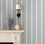 Cooper Denim Stripe Wallpaper with Country Stripes Pattern - Chesapeake 3119-491016