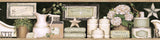 Country Bath Black Rustic Border Wallpaper with Country Novelty Bath Motif - Chesapeake 3119-63102B