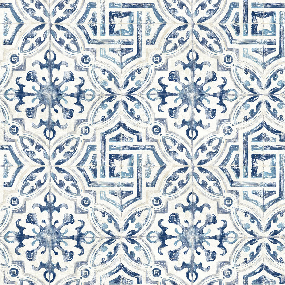 Sonoma Blue Beach Tile Wallpaper with Coastal Abstract Tiles Motif - Chesapeake 3120-12332