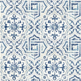 Sonoma Blue Beach Tile Wallpaper with Coastal Abstract Tiles Motif - Chesapeake 3120-12332