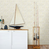 Sonoma Yellow Beach Tile Wallpaper with Abstract Tile Motif - Chesapeake 3120-12337