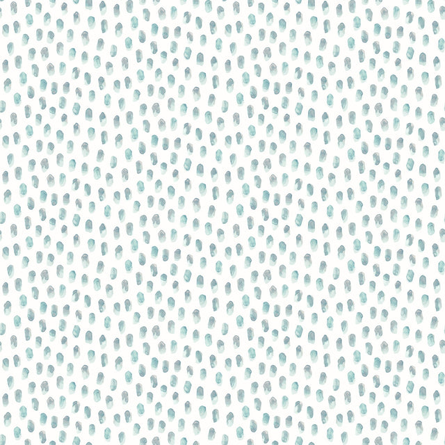 Sand Aqua Painted Dots Wallpaper with Modern Abstract Dot Motif - Chesapeake 3120-13611