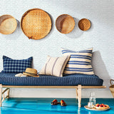 Sand Aqua Painted Dots Wallpaper with Modern Abstract Dot Motif - Chesapeake 3120-13611