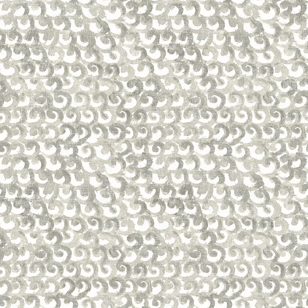 Saltwater Grey Wave Wallpaper with Abstract Curly Wave Motif - Chesapeake 3120-13632