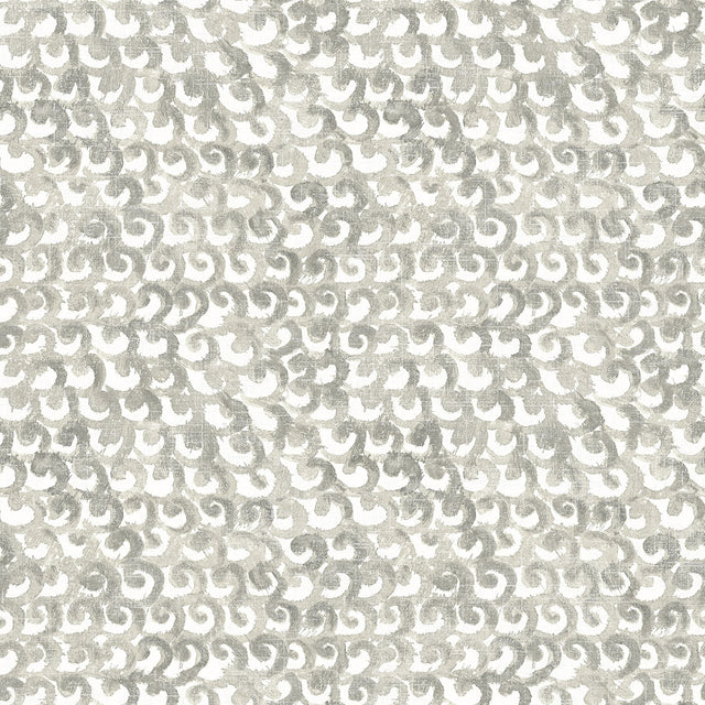 Saltwater Grey Wave Wallpaper with Abstract Curly Wave Motif - Chesapeake 3120-13632