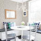 Saltwater Grey Wave Wallpaper with Abstract Curly Wave Motif - Chesapeake 3120-13632