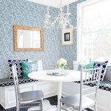 Saltwater Aqua Wave Wallpaper in Aqua with Textured Abstract Novelty Coastal Style - Chesapeake 3120-13633