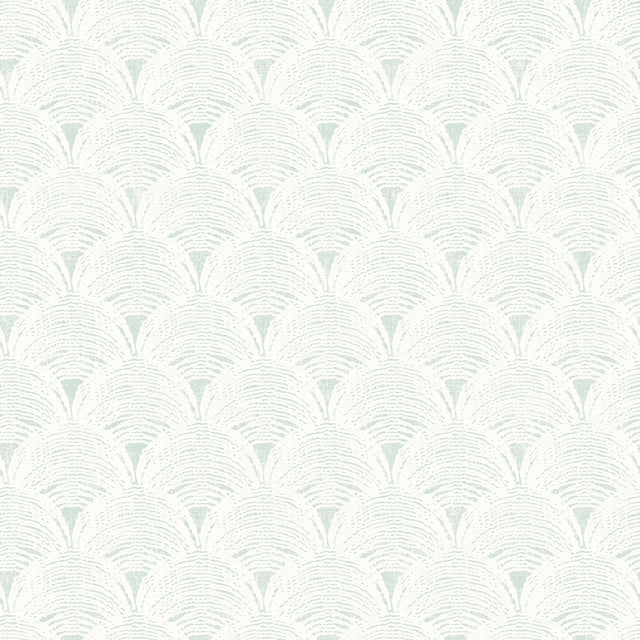 Santiago Teal Scalloped Textured Wallpaper with Abstract Geometric Motif - Chesapeake 3120-13652