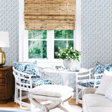 Santiago Blue Scalloped Wallpaper with Coastal Abstract Geometric Style - Chesapeake 3120-13654