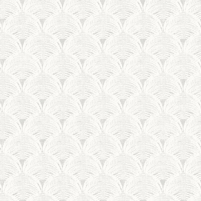 Santiago Grey Scalloped Wallpaper with Textured Geometric Pattern - Chesapeake 3120-13655
