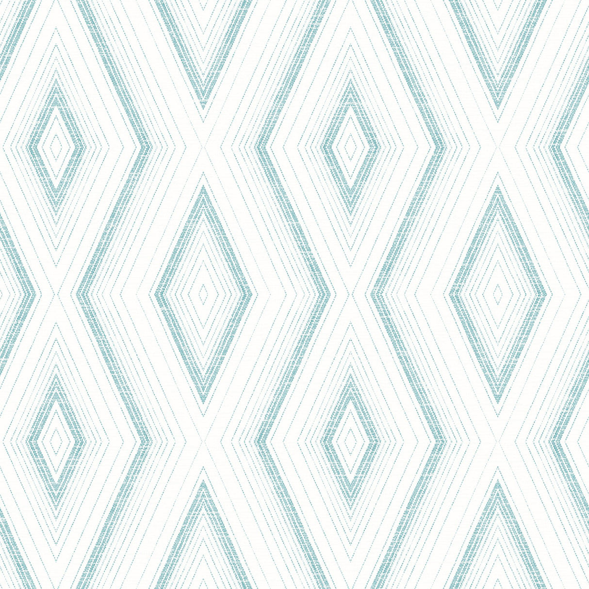 Santa Turquoise Geometric Wallpaper with Textured Diamond Motif - Chesapeake 3120-13661