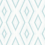Santa Turquoise Geometric Wallpaper with Textured Diamond Motif - Chesapeake 3120-13661