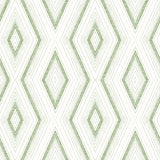 Santa Cruz Green Geometric Wallpaper with Textured Diamond Motif - Chesapeake 3120-13662