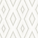 Santa Cruz Grey Geometric Wallpaper with Modern Abstract Diamond Motif - Chesapeake 3120-13663
