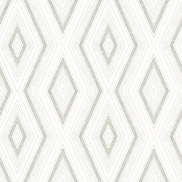 Santa Cruz Grey Geometric Wallpaper with Modern Abstract Diamond Motif - Chesapeake 3120-13663