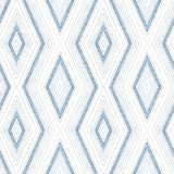 Santa Cruz Blue Geometric Wallpaper with Modern Abstract Diamond Pattern - Chesapeake 3120-13664
