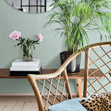 Caladesi Teal Faux Linen Wallpaper with Coastal Geometric Texture - Brewster 3120-13672