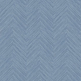 Caladesi Blue Faux Linen Wallpaper with Modern Geometric Chevron Texture - Chesapeake 3120-13678