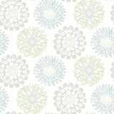 Sunkissed Light Green Floral Wallpaper with Modern Abstract Flower Motif - Chesapeake 3120-13704