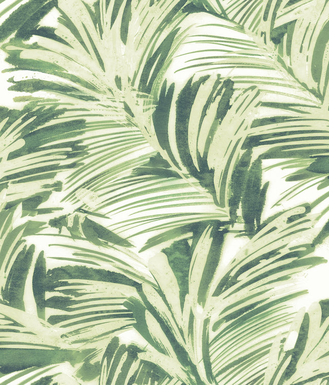Chaparral Green Fronds Wallpaper with Botanical Feature Wall Style - Chesapeake 3120-13712