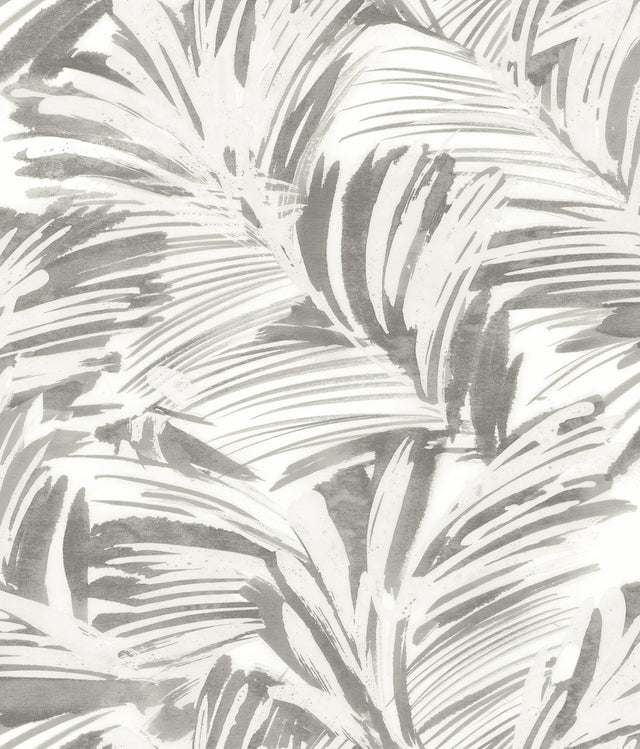 Chaparral Grey Fronds Wallpaper with Botanical Feature Wall Style - Chesapeake 3120-13713