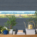 Barnstable Blue Seaside Portrait Coastal Novelty Wallpaper Border - Chesapeake 3120-20021B