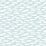 Nunkie Aqua Sardine Wallpaper with Coastal Fish Motif - Chesapeake 3122-10504