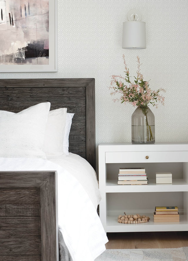 Jellia Grey Petal Geometric Wallpaper with Botanical Geometric Pattern, Farmhouse Style - Chesapeake 3122-10610