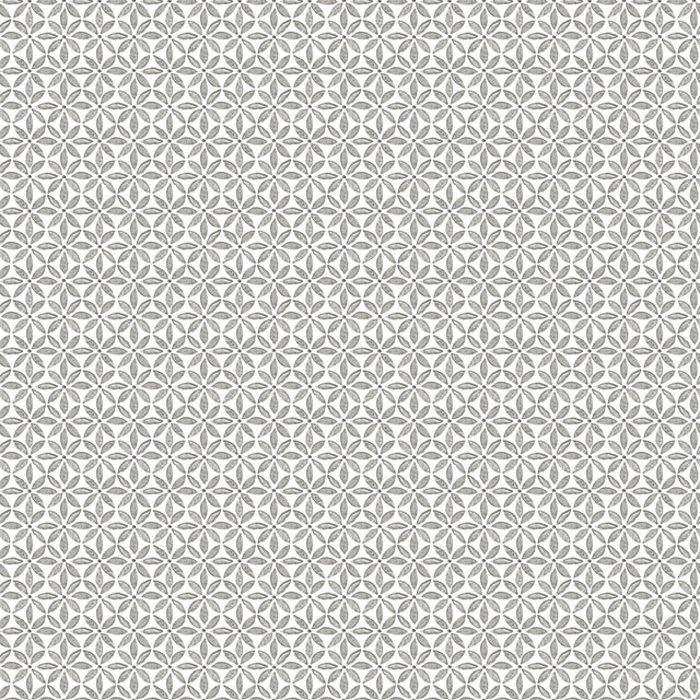 Jellia Charcoal Petal Geometric Wallpaper with Botanical Geometric Motif - Chesapeake 3122-10613