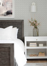Jellia Charcoal Petal Geometric Wallpaper with Botanical Geometric Motif - Chesapeake 3122-10613
