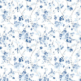 Glinda Navy Floral Trail Wallpaper with Botanical Floral Trail Pattern, Farmhouse Style - Chesapeake 3122-10902