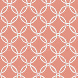 Quelala Coral Ring Ogee Wallpaper with Modern Geometric Circle Pattern - Chesapeake 3122-11001
