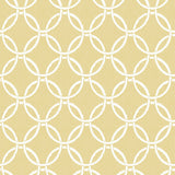 Quelala Yellow Ring Ogee Wallpaper with Modern Geometric Ring Pattern - Chesapeake 3122-11003