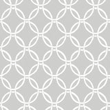 Quelala Grey Ring Ogee Wallpaper with Modern Geometric Ring Pattern - Chesapeake 3122-11030