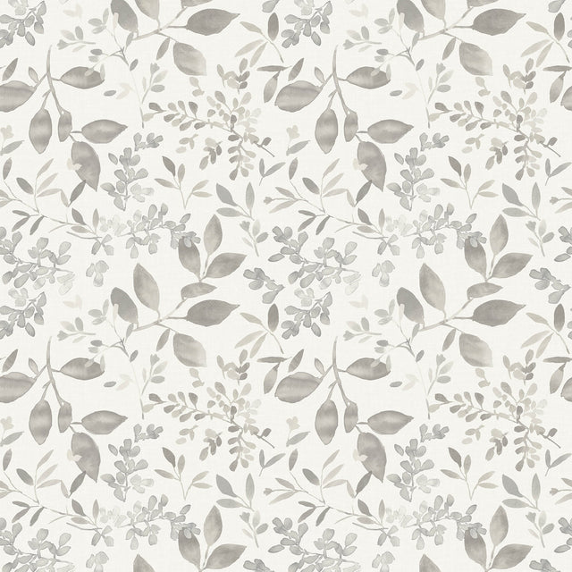 Tinker Grey Woodland Botanical Wallpaper with Farmhouse Leaves Motif - Chesapeake 3122-11100