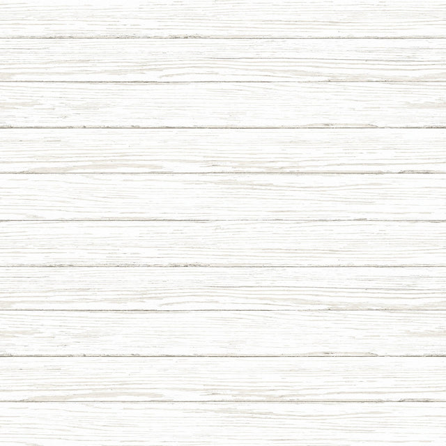 Ozma White Wood Plank Wallpaper with Raised Ink Farmhouse Graphics - Chesapeake 3122-11200
