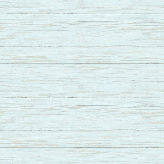 Ozma Aqua Wood Plank Wallpaper with Textured Raised Ink Shiplap Motif - Chesapeake 3122-11204