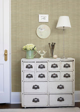 Kent Seafoam Faux Grasscloth Woven Wallpaper with Coastal Graphic Texture - Chesapeake 3123-01694